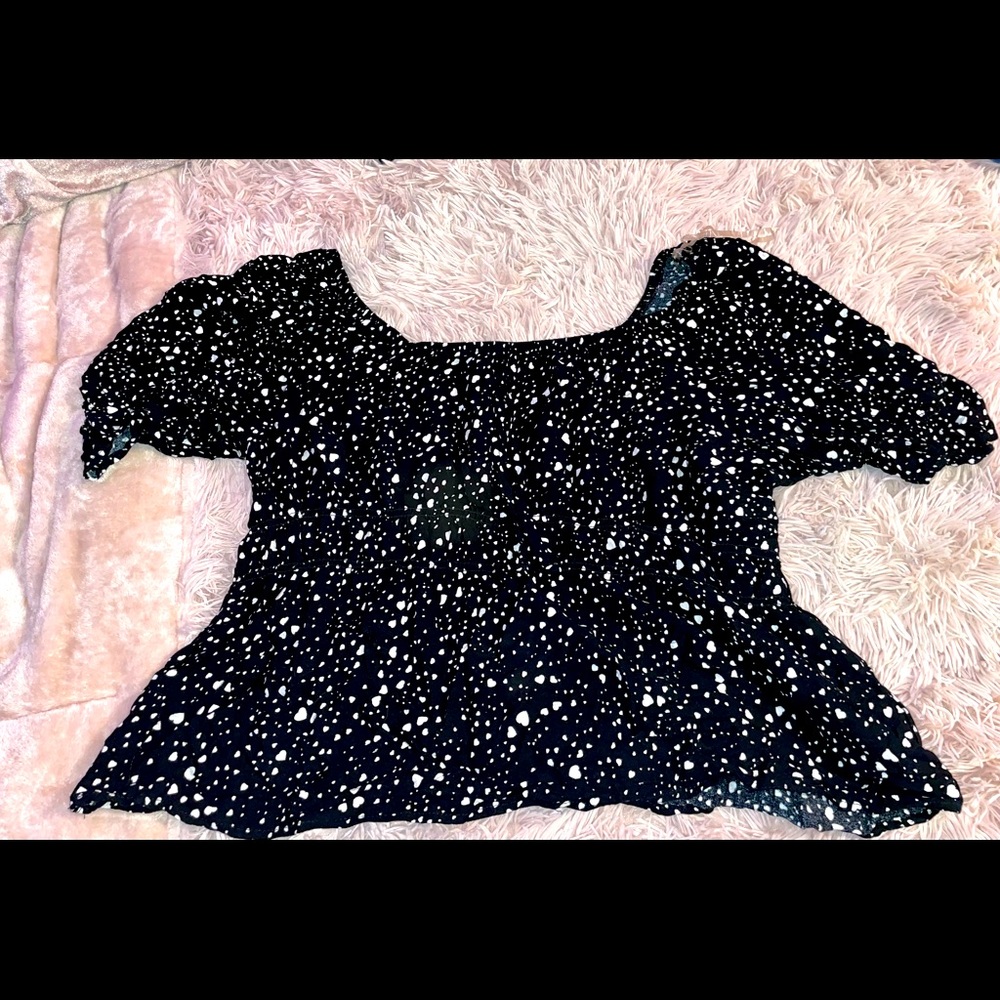 Black and white heart patterned shirt